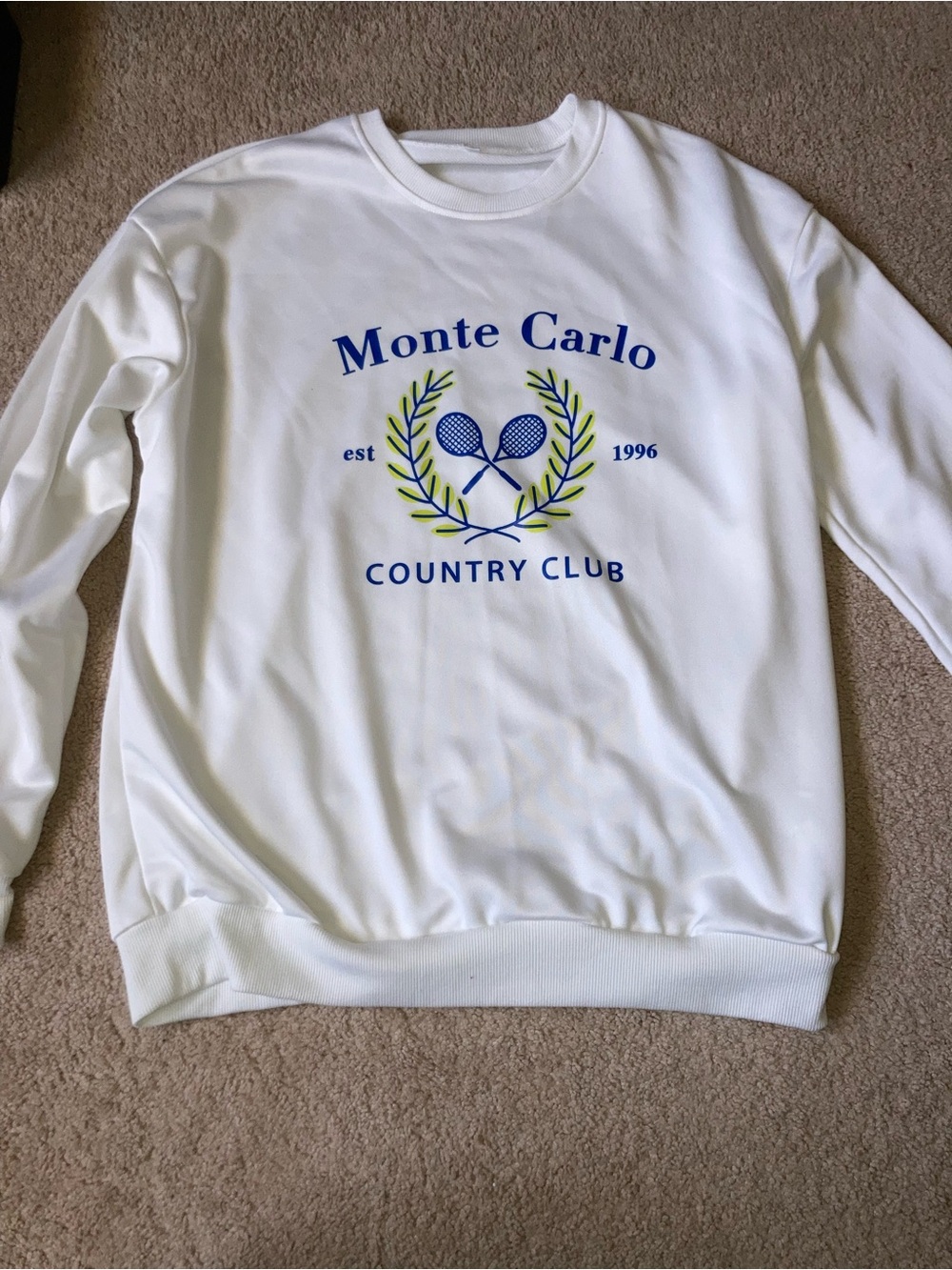 Monte Carlo Country Club White Crewneck Sweatshirt